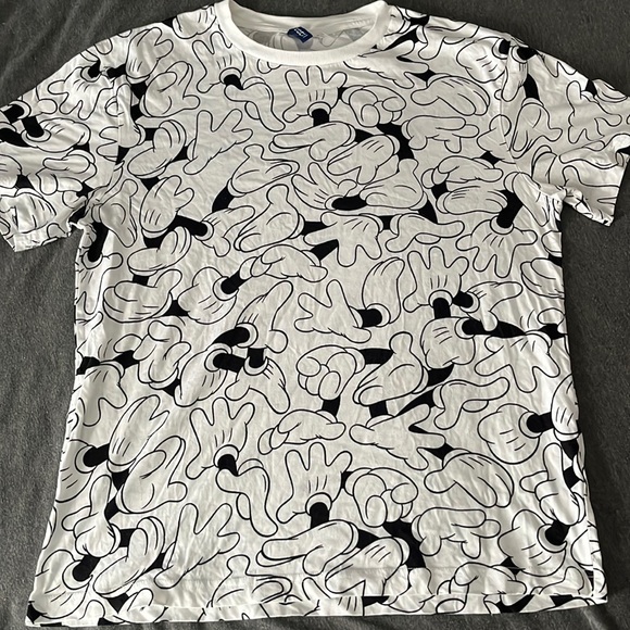 H&M | Shirts | Disney Hm Mickey Mouse Hand All Over Print Tee Size ...